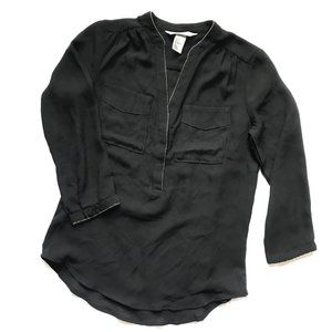 H&M Black Blouse with bead details